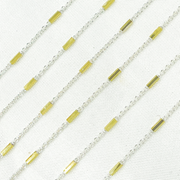 Sterling Silver Satellite Gold Plated Tube Chain